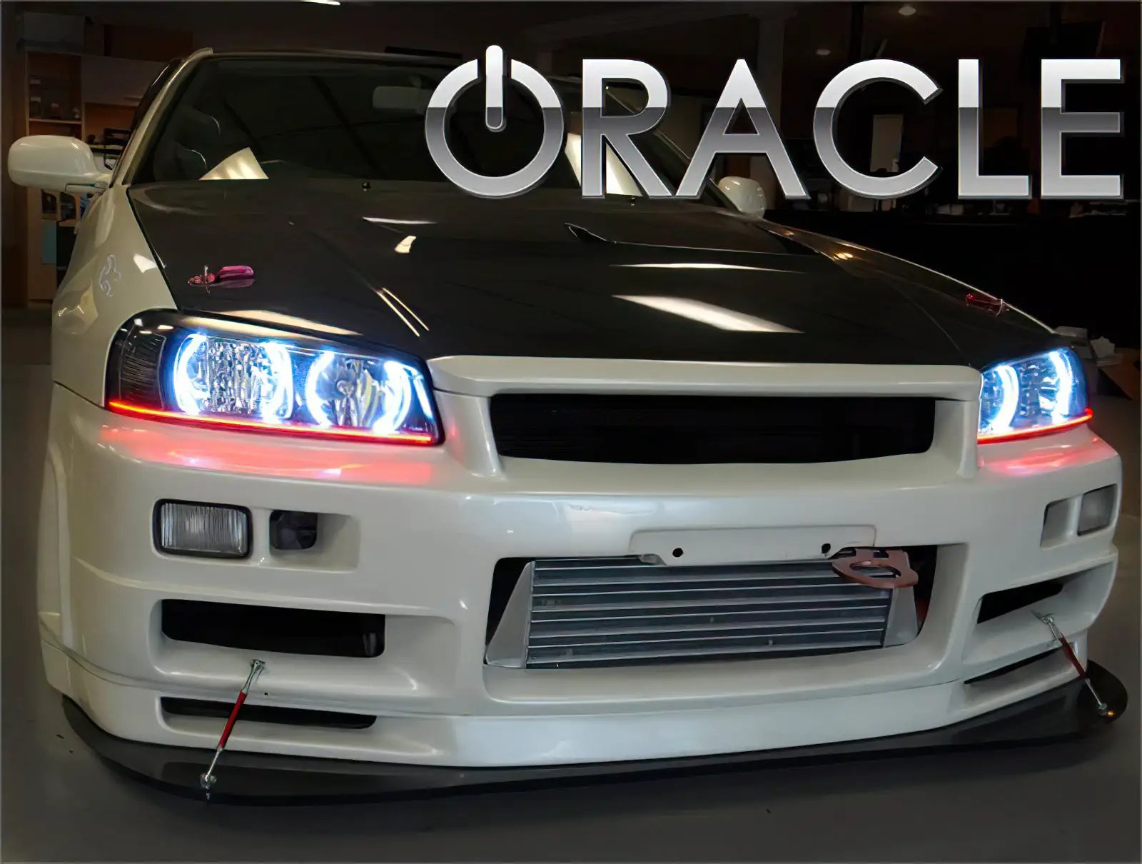 Oracle Lighting The halo kit uses an advanced LED chip which provides bright light output yet consumes less power. The kit mounts easily to your headlight housing with the provided 3M adhesive backing. by Oracle Lighting