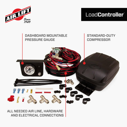 Air Lift LoadController Compact provides one touch control of your air springs using a small easy to mount gauge.  Never search for a gas station with a working compressor again!