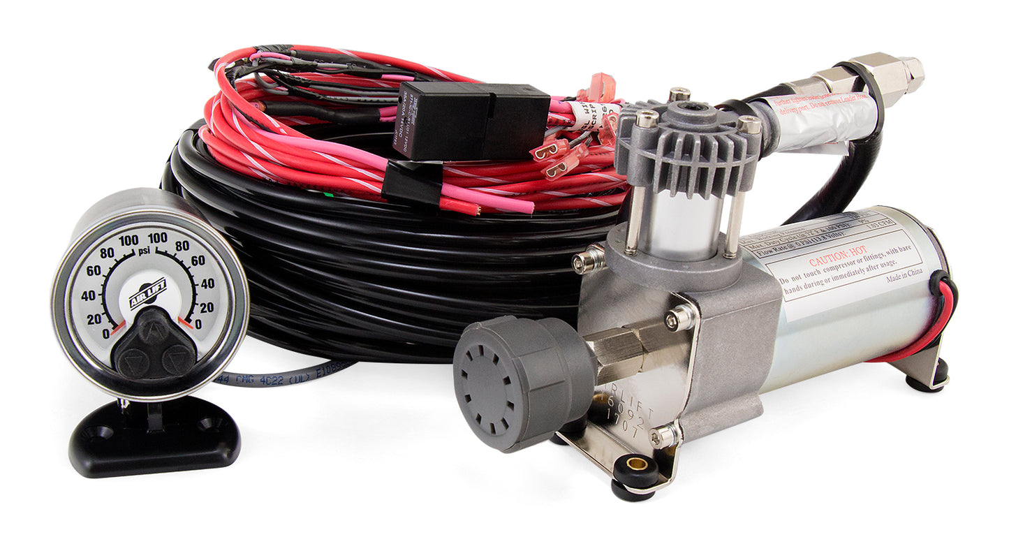Air Lift Offering quick and convenient air pressure adjustment, LoadController (Compact, Dual Path, Heavy Duty) will have your vehicle back on the level in no time, eliminating the need to hunt for a gas station with an air compressor!