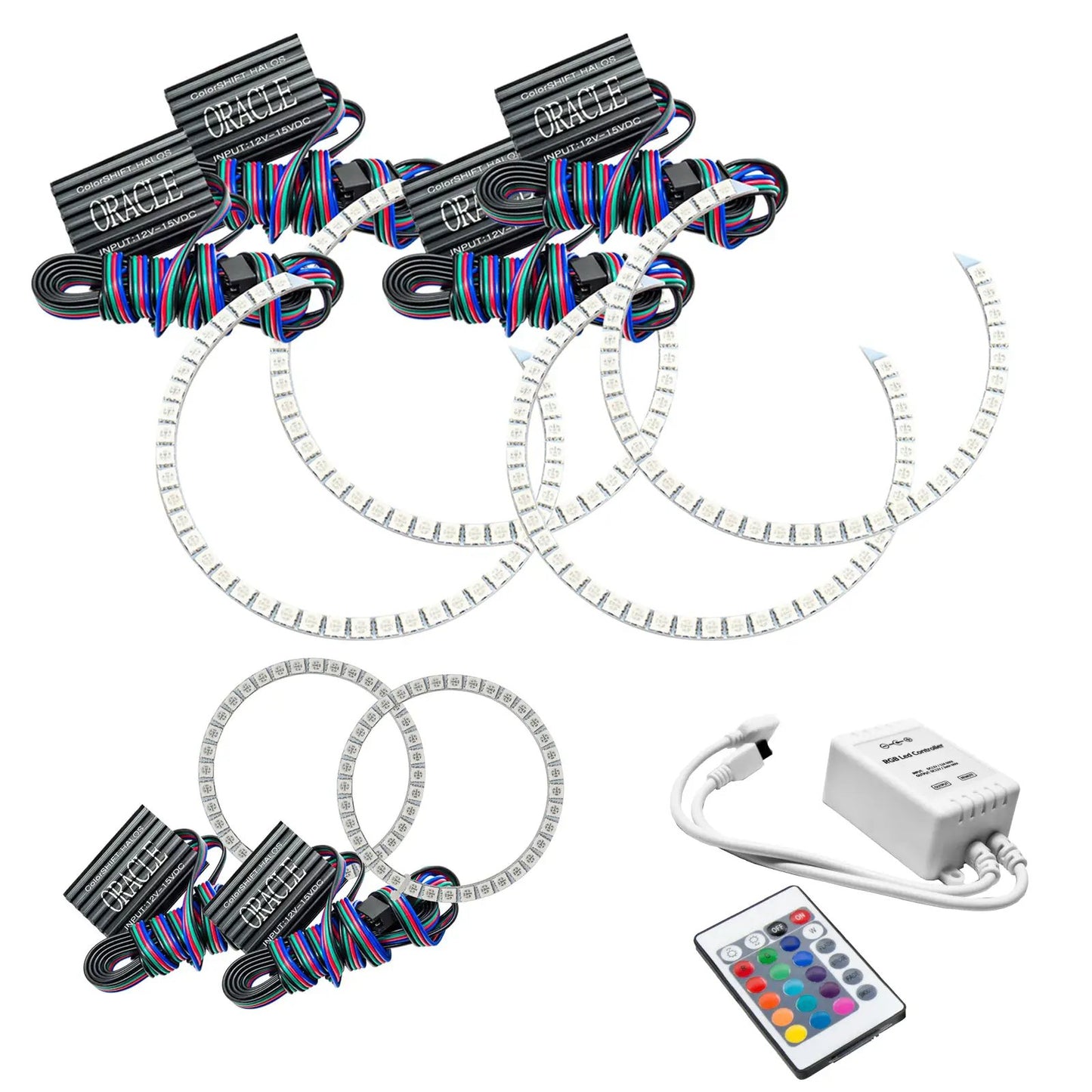 Oracle Lighting Triple Halo Kits include 2 extra Halos for the Turn Signal. This kit is 12V powered so can be connected to a switch, controller, or directly to the parking lights. The ColorSHIFT(tm) controller can be easily paired and is sold separately. by Oracle Lighting