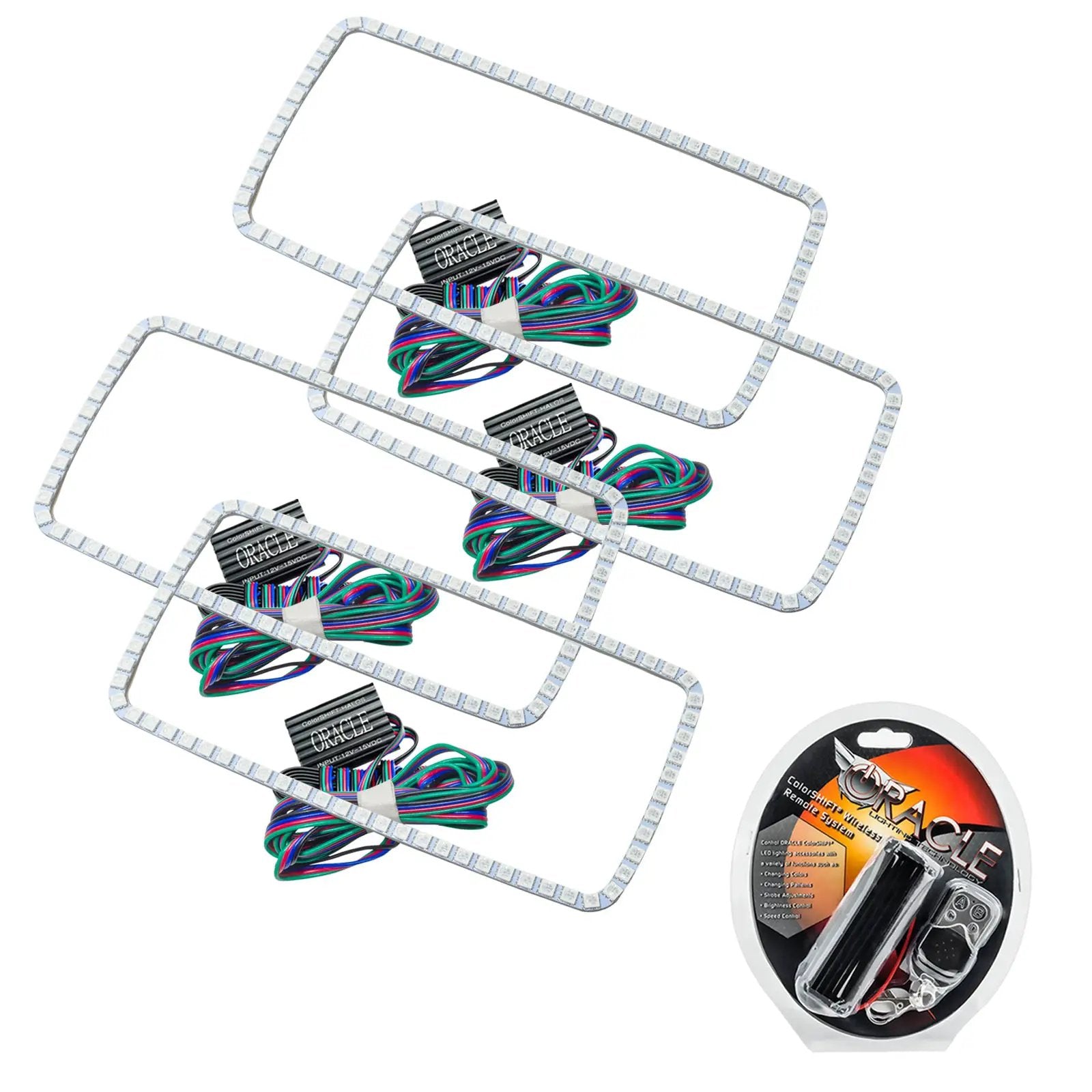 Oracle Lighting The halo kit uses an advanced LED chip which provides bright light output yet consumes less power. The kit mounts easily to your headlight housing with the provided 3M adhesive backing. by Oracle Lighting