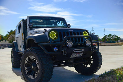Oracle Lighting The kit does not include a ColorSHIFT(tm) controller. The halo kit uses an advanced LED chip which provides bright light output yet consumes less power. The kit mounts easily to your headlight housing with the provided 3M adhesive backing. by Oracle Lighting