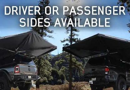 OVS XD Nomadic 270 - Awning W/Lights & Black Out , Passenger Side, Black Body, Black Trim & Black Travel Cover - No Brackets, No Hardware by OVS