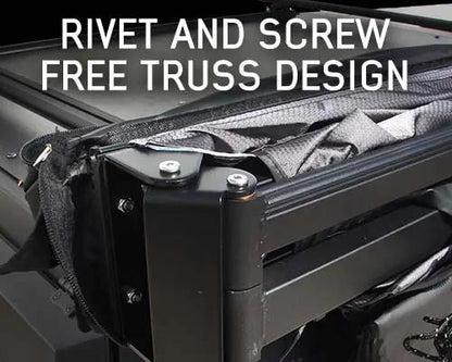 OVS XD Nomadic 270 - Awning W/Lights & Black Out , Passenger Side, Grey Hex, Black Trim & Black Travel Cover - No Brackets, No Hardware by OVS