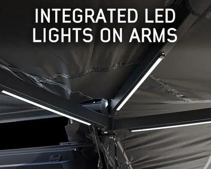 OVS XD Nomadic 270 - Awning W/Lights & Black Out , Passenger Side, Grey Hex, Black Trim & Black Travel Cover - No Brackets, No Hardware by OVS
