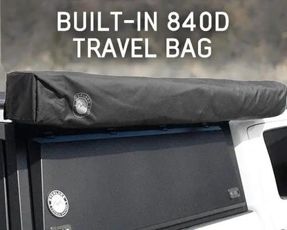 OVS XD Nomadic 270 - Awning W/Lights & Black Out , Passenger Side, Grey Hex, Black Trim & Black Travel Cover by OVS