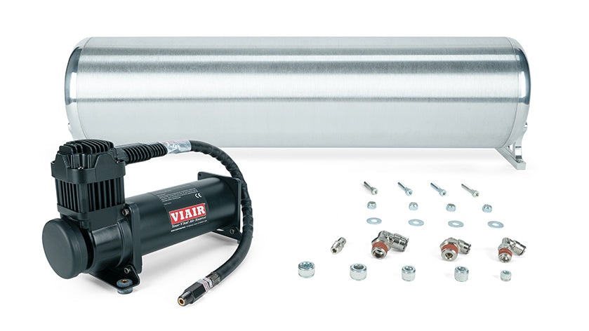 Air Lift Performance 24" FLO Tank w/ Viair 444c black Compressor, 1/4" & 3/8" fittings and tank mounting hardware