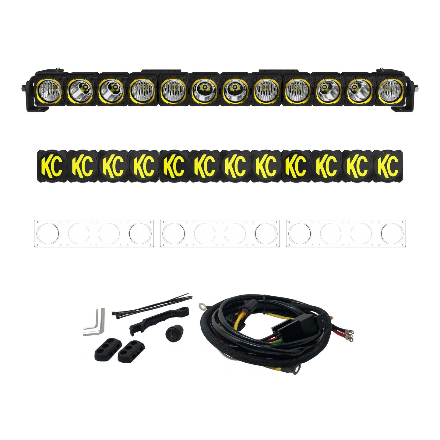 KC HiLiTES The KC FLEX ERA(R) LED Light Bar has a flexible design, combo/spot lenses included, high-output and amber backlight power modes, and KC's legendary quality.