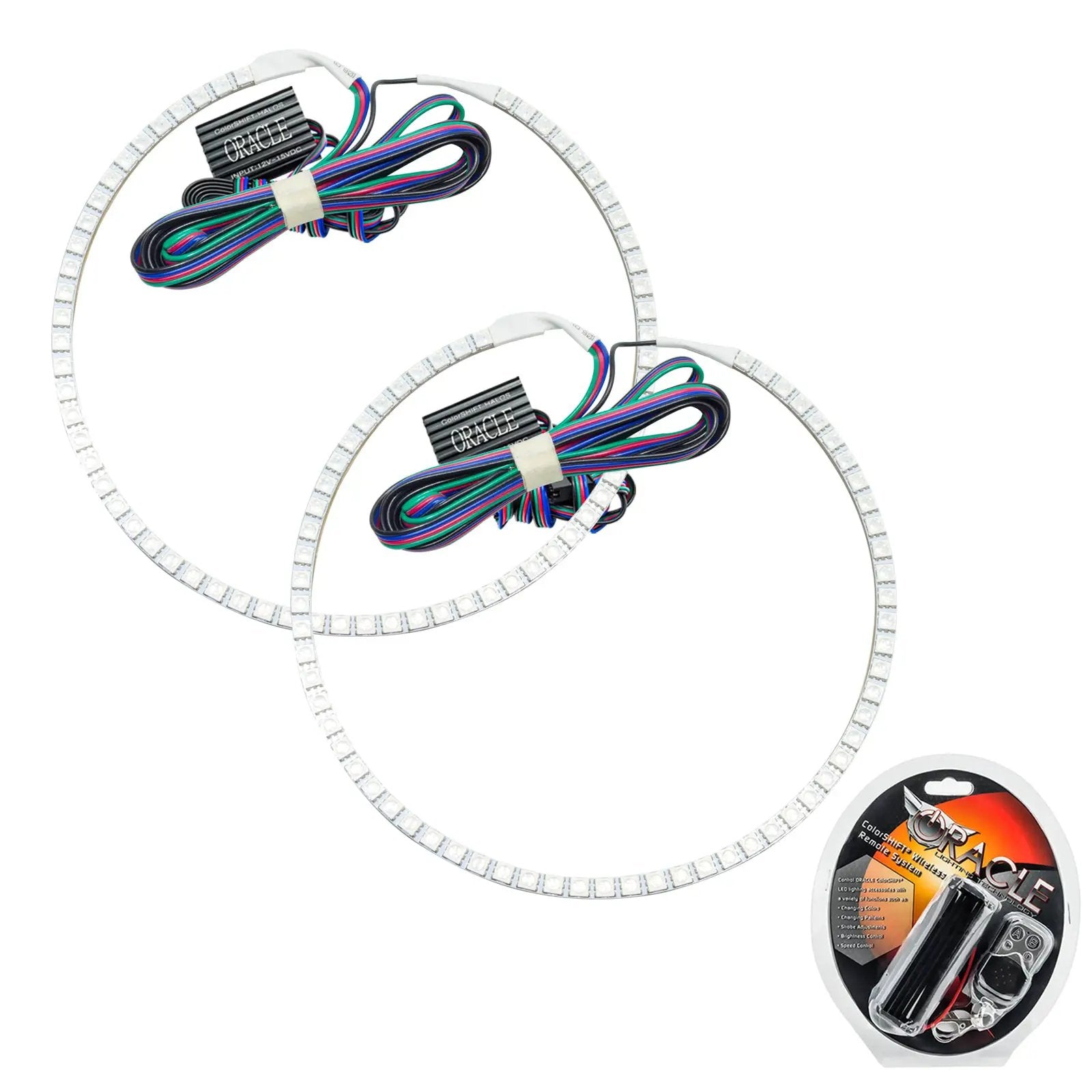 Oracle Lighting The halo kit uses an advanced LED chip which provides bright light output yet consumes less power. The kit mounts easily to your headlight housing with the provided 3M adhesive backing. by Oracle Lighting