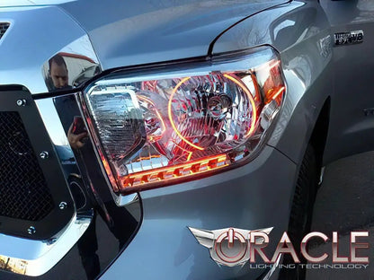 Oracle Lighting The kit does not include a ColorSHIFT(tm) controller. The halo kit uses an advanced LED chip which provides bright light output yet consumes less power. The kit mounts easily to your headlight housing with the provided 3M adhesive backing. by Oracle Lighting