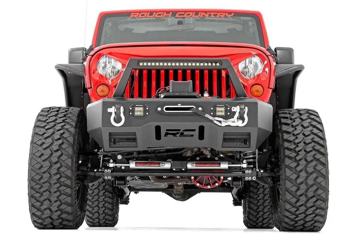 Rough Country N3 Steering Stabilizer | Dual | 2-8 Inch Lift | Jeep Wrangler JK/Wrangler Unlimited (07-18) by Rough Country