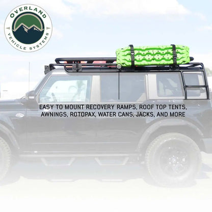 King 4WD Ford Bronco Overland Rack System With Integrated Step and Light Bar Mount by King 4WD