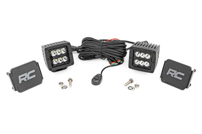 Rough Country 2 Inch Black Series LED Light Pods | Spot | Square by Rough Country