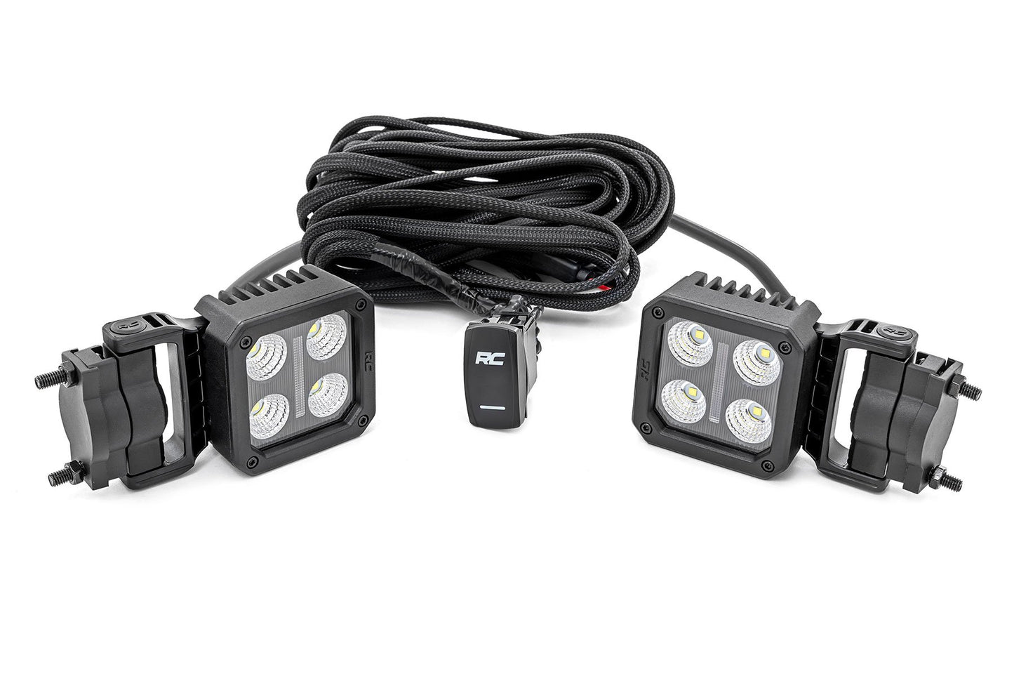 Par de luces LED Black Series | 2 pulgadas | Inundación | Montaje giratorio