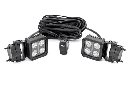 Par de luces LED Black Series | 2 pulgadas | Inundación | Montaje giratorio