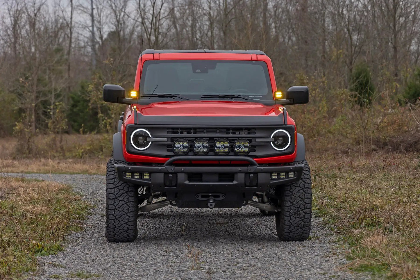 Rough Country 2 Inch LED Light Pods | Spot Beam | Amber Lens | Square by Rough Country