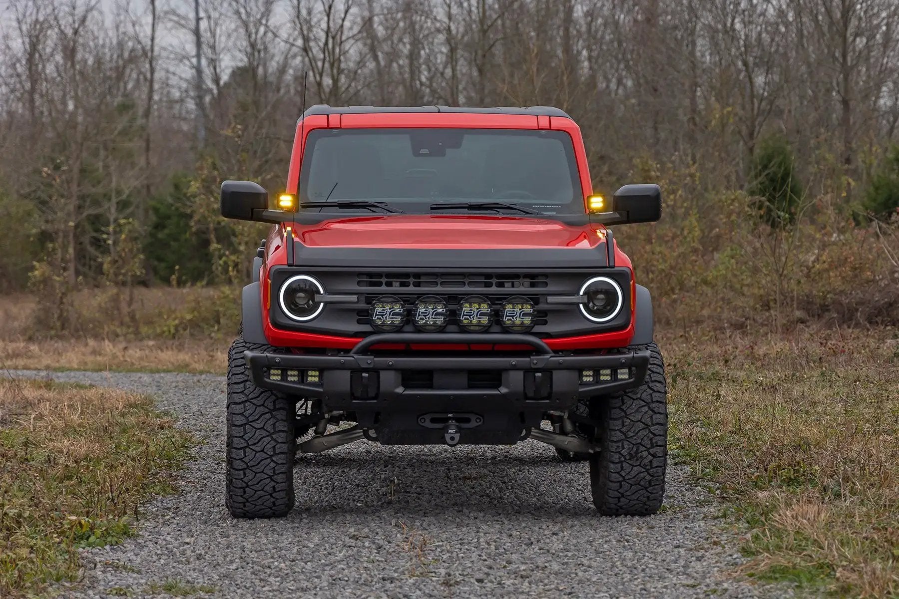 Rough Country 2 Inch LED Light Pods | Spot Beam | Amber Lens | Square by Rough Country