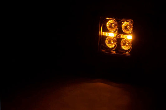 Rough Country 2 Inch Black Series LED Light Pods | Flush Mount | Amber DRL