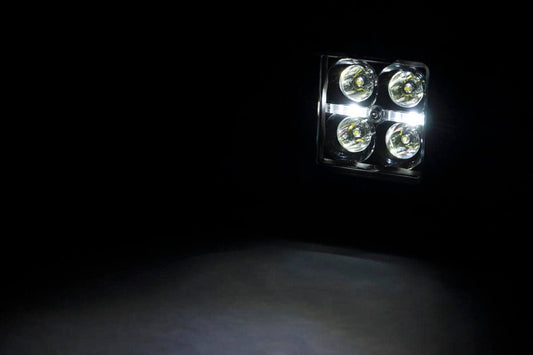 Rough Country 2 Inch Black Series LED Light Pods |  Flush Mount | Cool White DRL