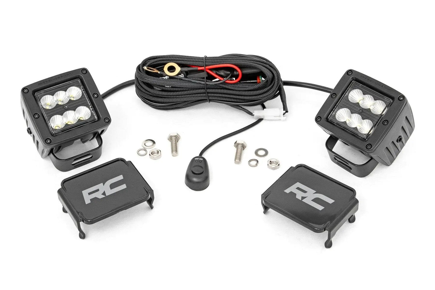 Rough Country 2 Inch Black Series LED Light Pods | Pair | Flood by Rough Country