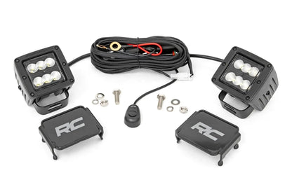 Rough Country 2 Inch Black Series LED Light Pods | Pair | Flood by Rough Country