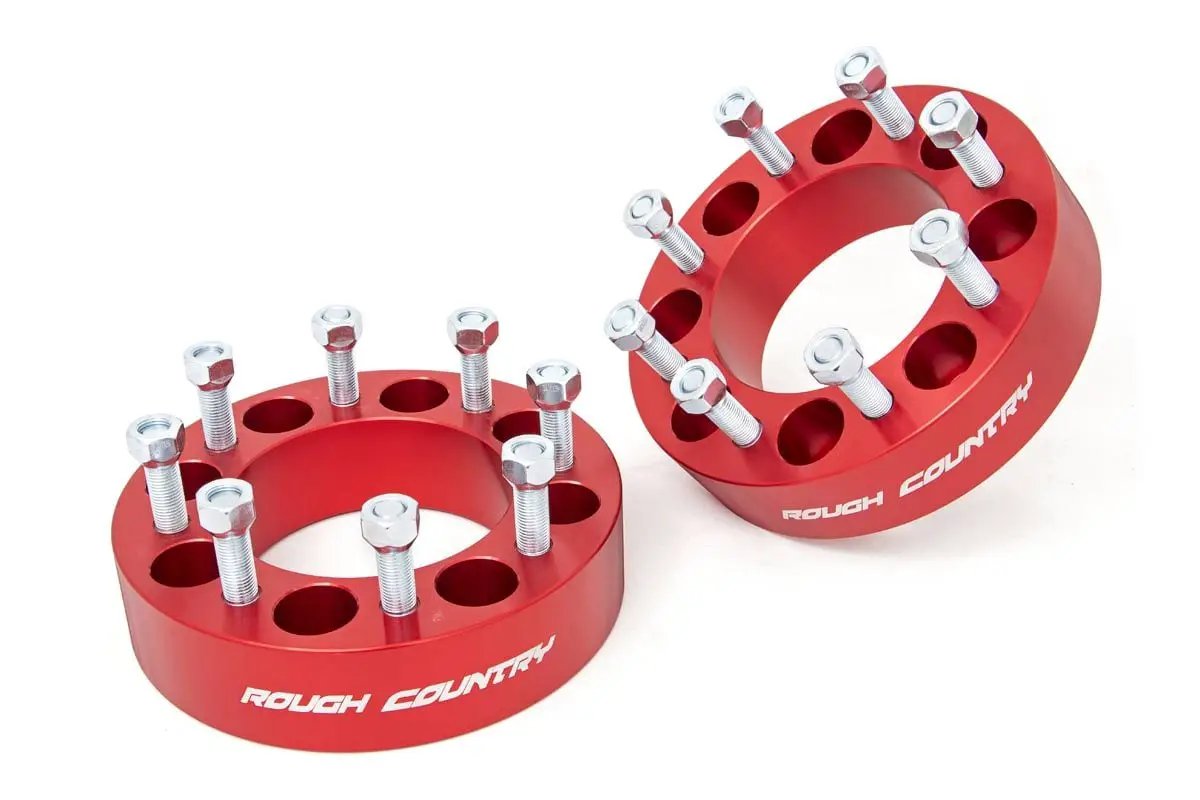 Rough Country 2 Inch Wheel Spacers | 8x6.5 | Red | Ram 2500/3500 4WD (2010-2011) by Rough Country