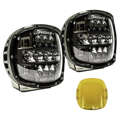 RIGID Industries Adapt XP Extreme Powersports LED Light With 3 Lighting Zones And GPS Module, Kit Includes Amber Covers and Mounting Brackets, Pair by RIGID Industries