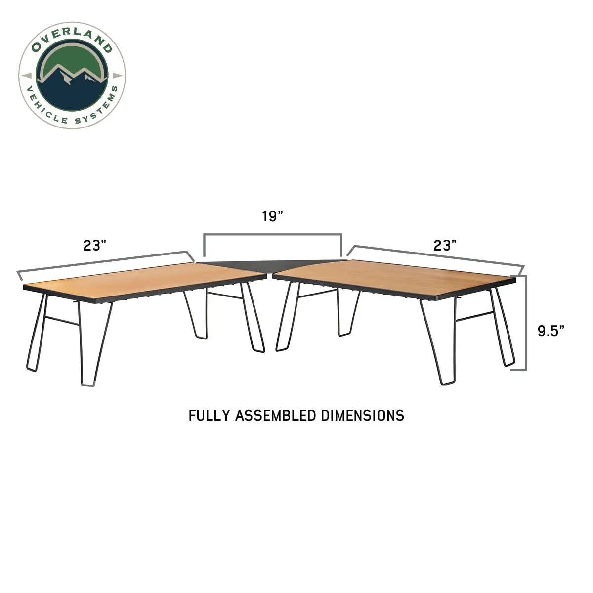 OVS Kick It Collapsable Camp Table - Wood Base & Storage Bag by OVS