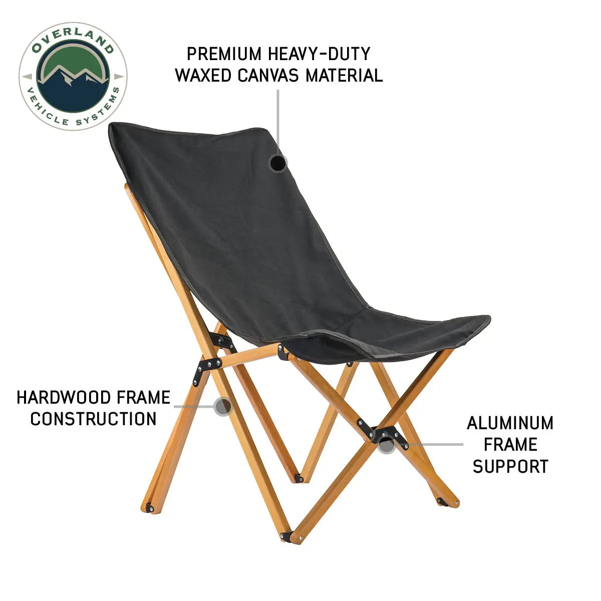 OVS Kick It Wooden Camp Chair - Wood Base & Storage Bag by OVS