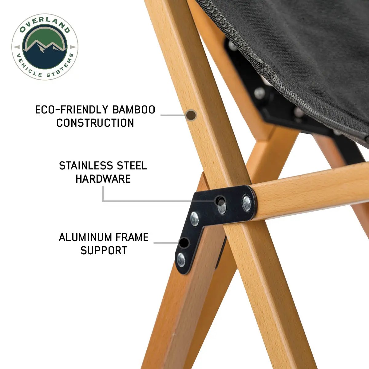 OVS Kick It Wooden Camp Chair - Wood Base & Storage Bag by OVS