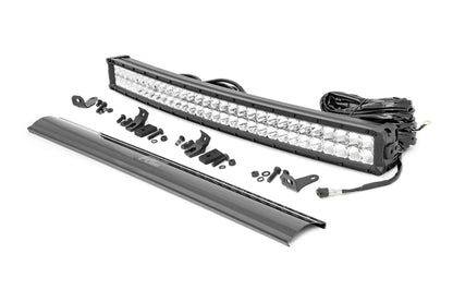 Rough Country 30 Inch Chrome Series LED Light Bar | Curved | Dual Row | Cool White DRL by Rough Country