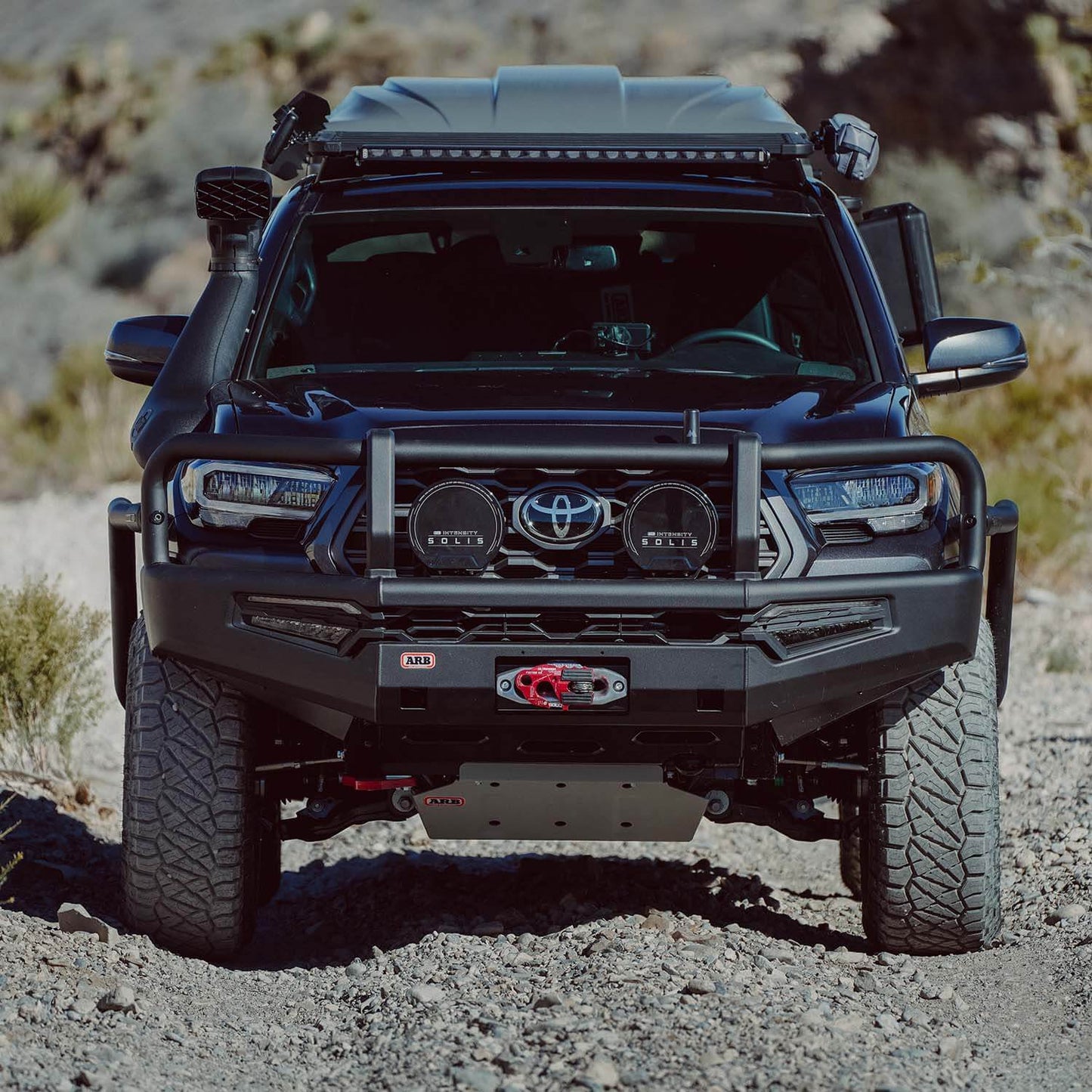ARB Summit MKII Winch Bumper Kit with LED fog lights and a winch install kit