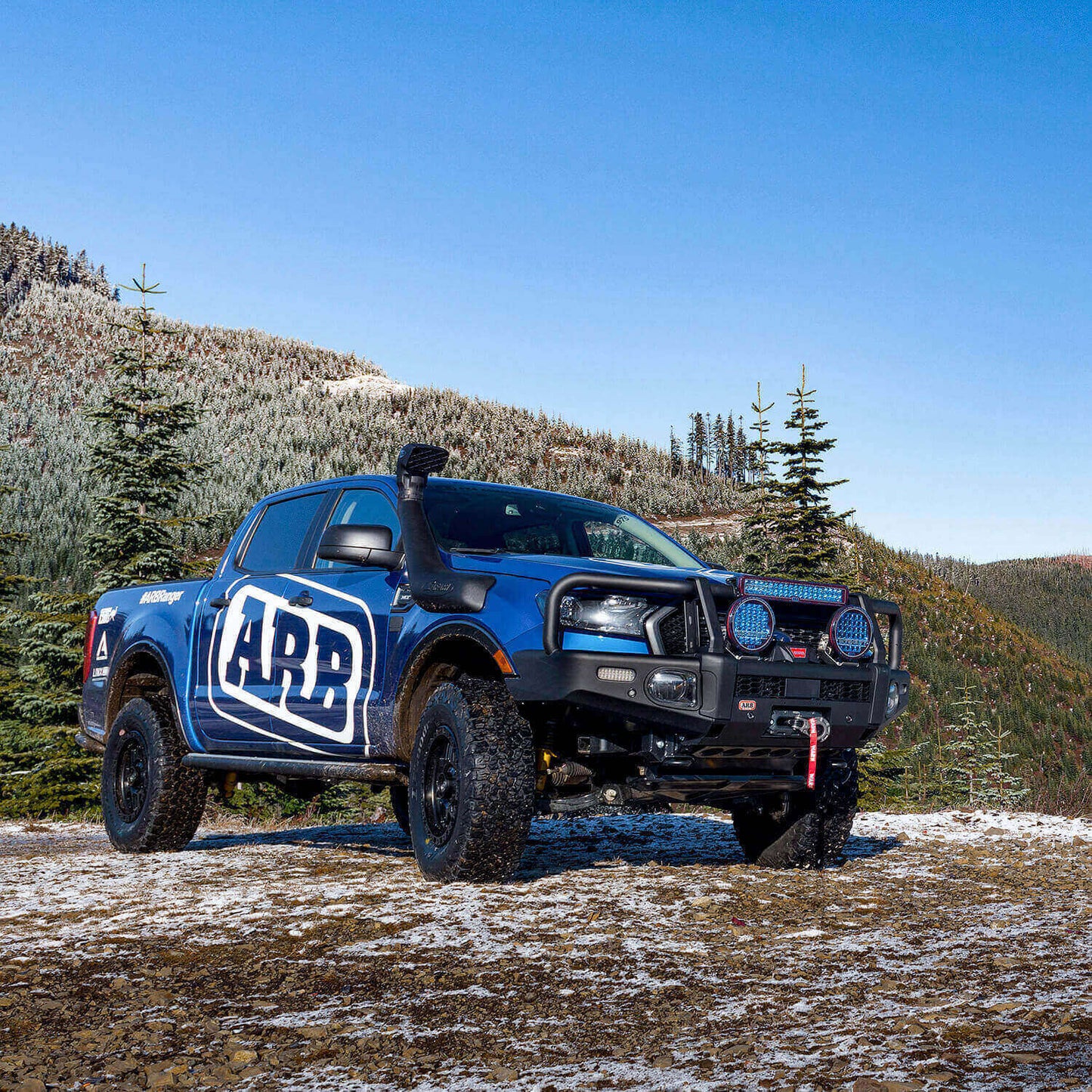 ARB Summit Winch Bumper Kit, Integrit Textured Black Powder Coat Finish, Air Bag Compatible, Tow Points, Light And Antenna Mounts, ARB Fog Lights Included