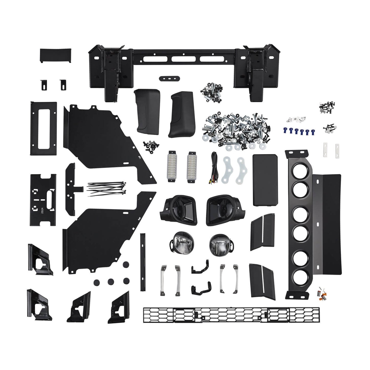 ARB Summit Winch Bumper Kit, Integrit Textured Black Powder Coat Finish, Air Bag Compatible, Tow Points, Light And Antenna Mounts, ARB Fog Lights Included
