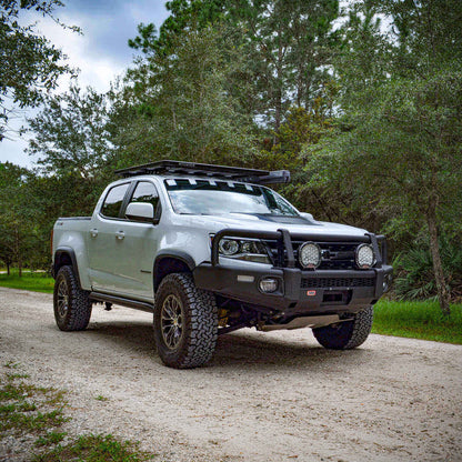 ARB Summit Winch Bumper Kit, Integrit Textured Black Powder Coat Finish, Air Bag Compatible, Tow Points, Light And Antenna Mounts, ARB Fog Lights Included