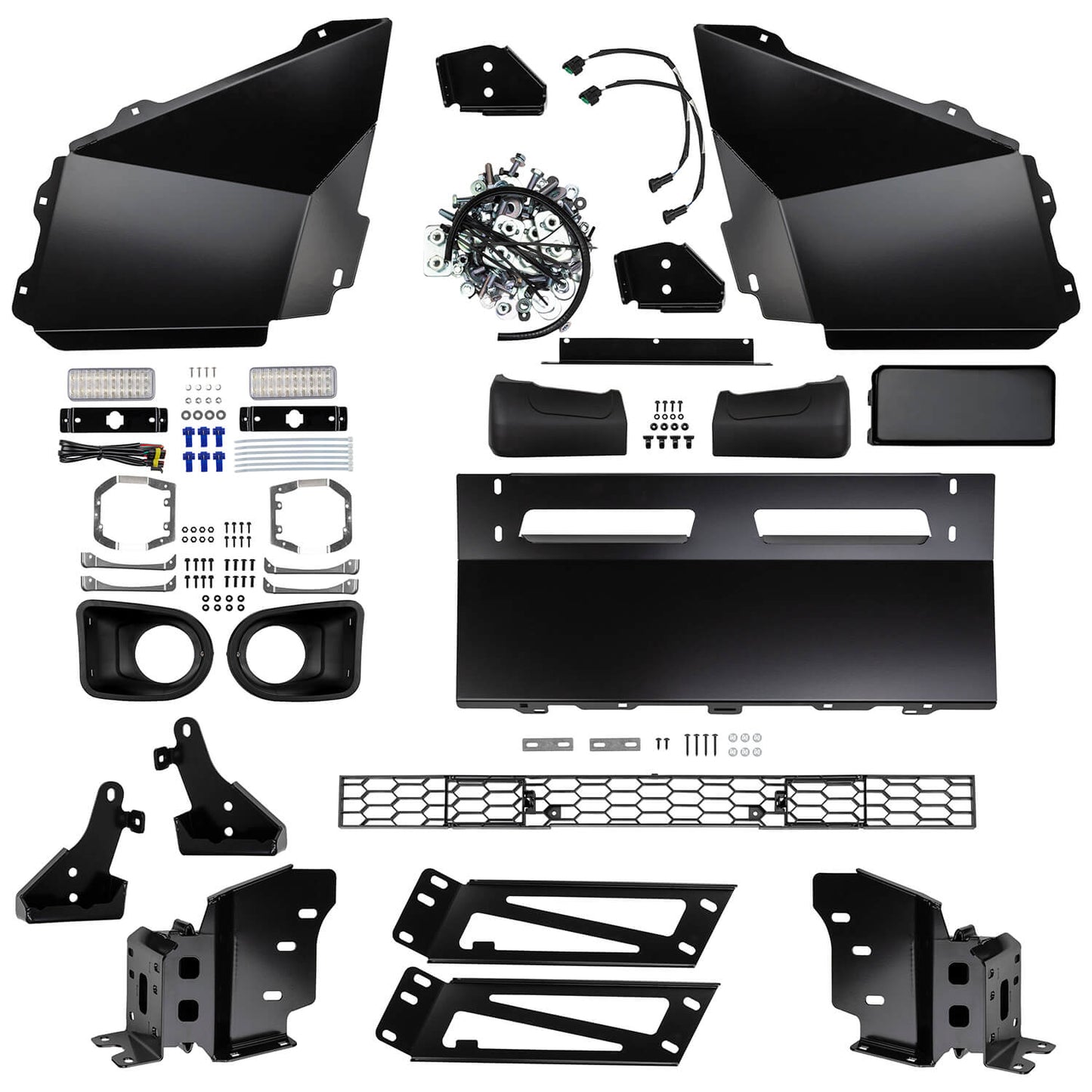 ARB Summit Sahara Bar, Optional Center Tube, Jacking Points, Buffers, Provision for Winch, Driving Lights, CB Antenna, Recessed Fog Lights, Split Pan Design