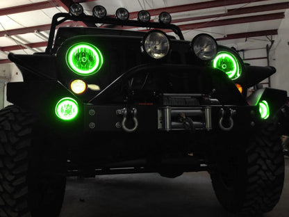 Oracle Lighting The halos are encased in a special polymer resin, making them completely waterproof and install by attaching around the headlight lens. The kit is 12V powered thus can be wired to a switch, controller, or parking lights.