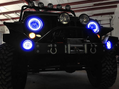 Oracle Lighting The halos are encased in a special polymer resin, making them completely waterproof and install by attaching around the headlight lens. The kit is 12V powered thus can be wired to a switch, controller, or parking lights. by Oracle Lighting