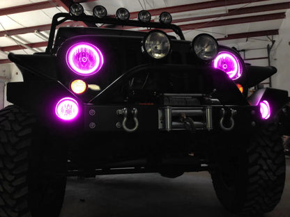 Oracle Lighting The halos are encased in a special polymer resin, making them completely waterproof and install by attaching around the headlight lens. The kit is 12V powered thus can be wired to a switch, controller, or parking lights. by Oracle Lighting