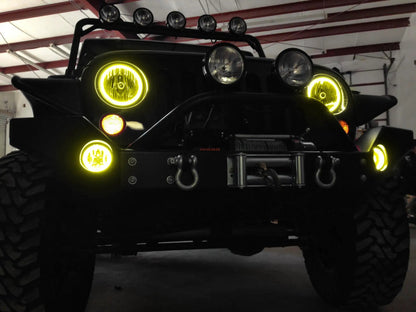 Oracle Lighting The halos are encased in a special polymer resin, making them completely waterproof and install by attaching around the headlight lens. The kit is 12V powered thus can be wired to a switch, controller, or parking lights. by Oracle Lighting