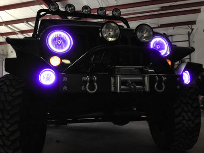 Oracle Lighting The halos are encased in a special polymer resin, making them completely waterproof and install by attaching around the headlight lens. The kit is 12V powered thus can be wired to a switch, controller, or parking lights. by Oracle Lighting