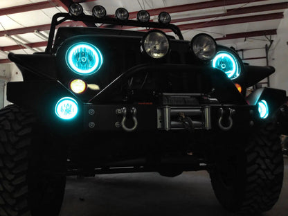 Oracle Lighting The halos are encased in a special polymer resin, making them completely waterproof and install by attaching around the headlight lens. The kit is 12V powered thus can be wired to a switch, controller, or parking lights. by Oracle Lighting