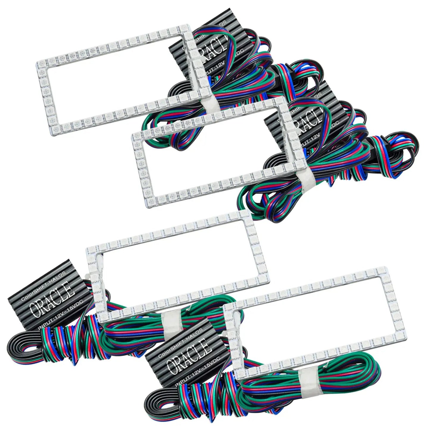 Oracle Lighting The kit does not include a ColorSHIFT(tm) controller. The halo kit uses an advanced LED chip which provides bright light output yet consumes less power. The kit mounts easily to your headlight housing with the provided 3M adhesive backing. by Oracle Lighting