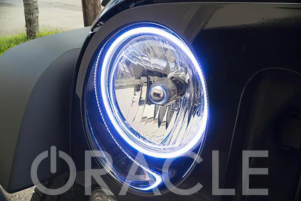 Oracle Lighting This universal LED Halo kit are waterproof and thus can easily be installed onto outside of lens with included 3M adhesive backing. Quick wiring to any 12V power source. Different ColorSHIFT(tm) controller options, sold separately. by Oracle Lighting