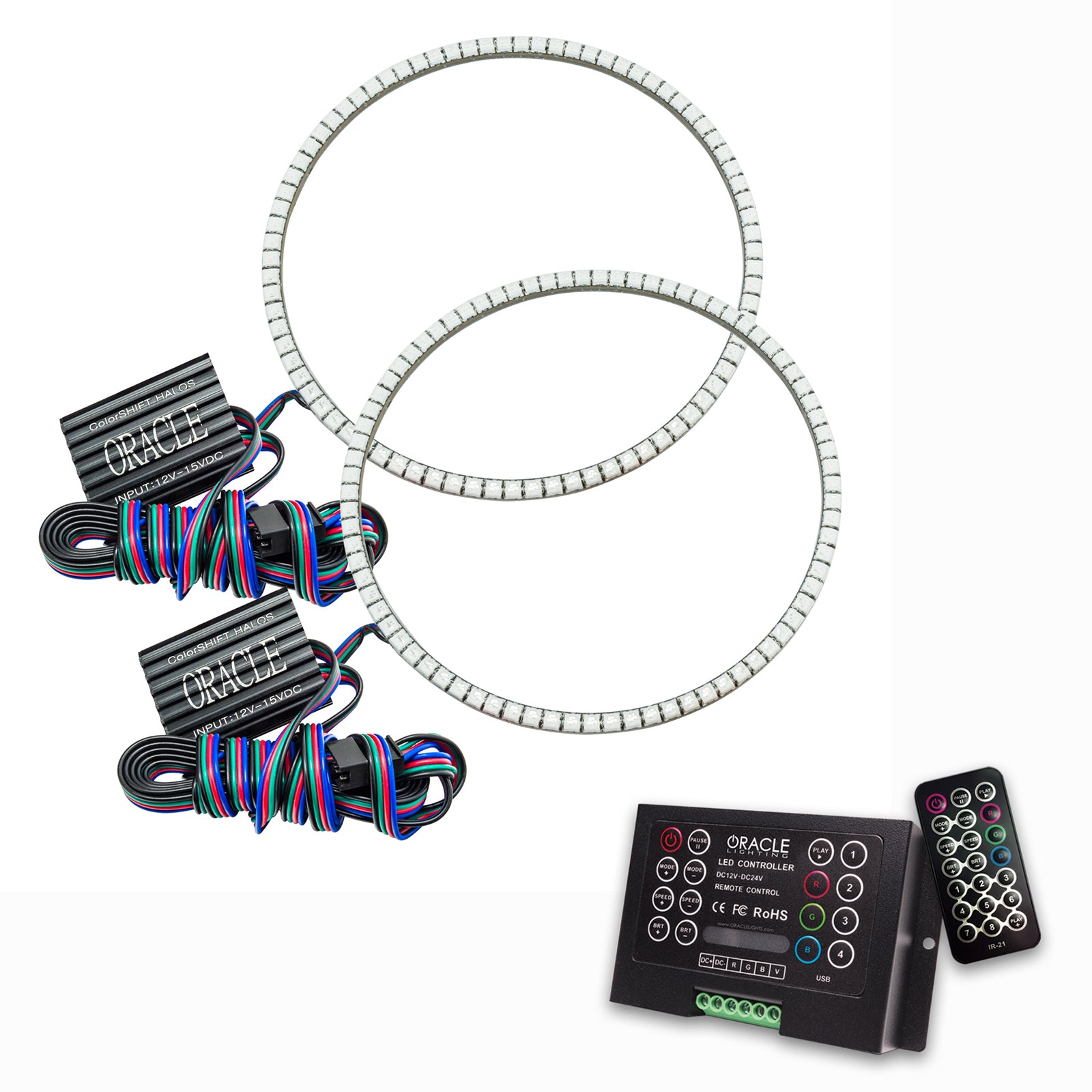 Oracle Lighting This universal LED Halo kit are waterproof and thus can easily be installed onto outside of lens with included 3M adhesive backing. Quick wiring to any 12V power source. Different ColorSHIFT(tm) controller options, sold separately. by Oracle Lighting