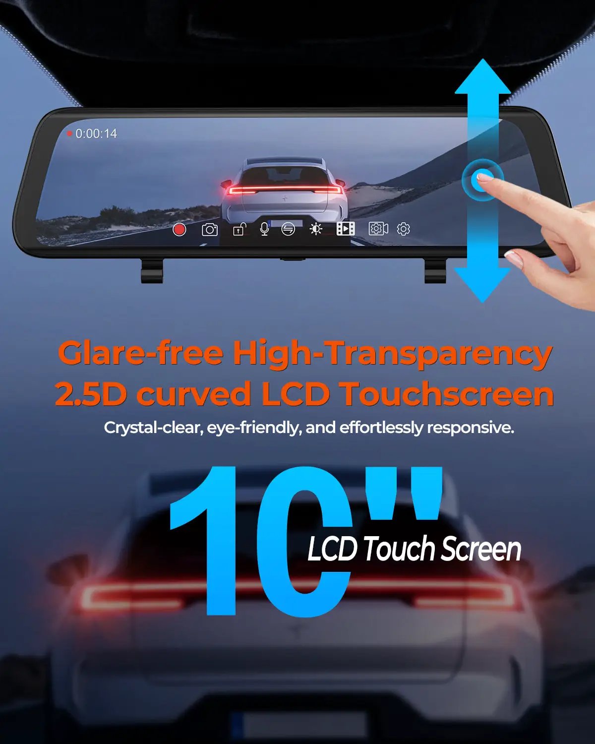 Acumen XR10 Pro 4K Front & 2.5K Rear Cameras, 10" IPS Touchscreen with Built-in Wi-Fi by Acumen Camera