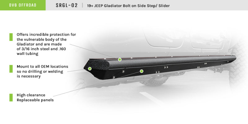 DV8 Offroad DVE Rock Slider Steps