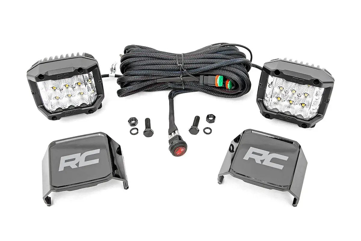 Rough Country 3 Inch Chrome Series LED Lights | Wide Angle Osram | Pair by Rough Country