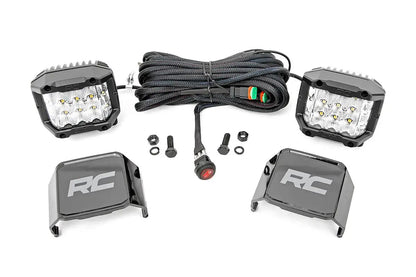 Rough Country 3 Inch Chrome Series LED Lights | Wide Angle Osram | Pair by Rough Country