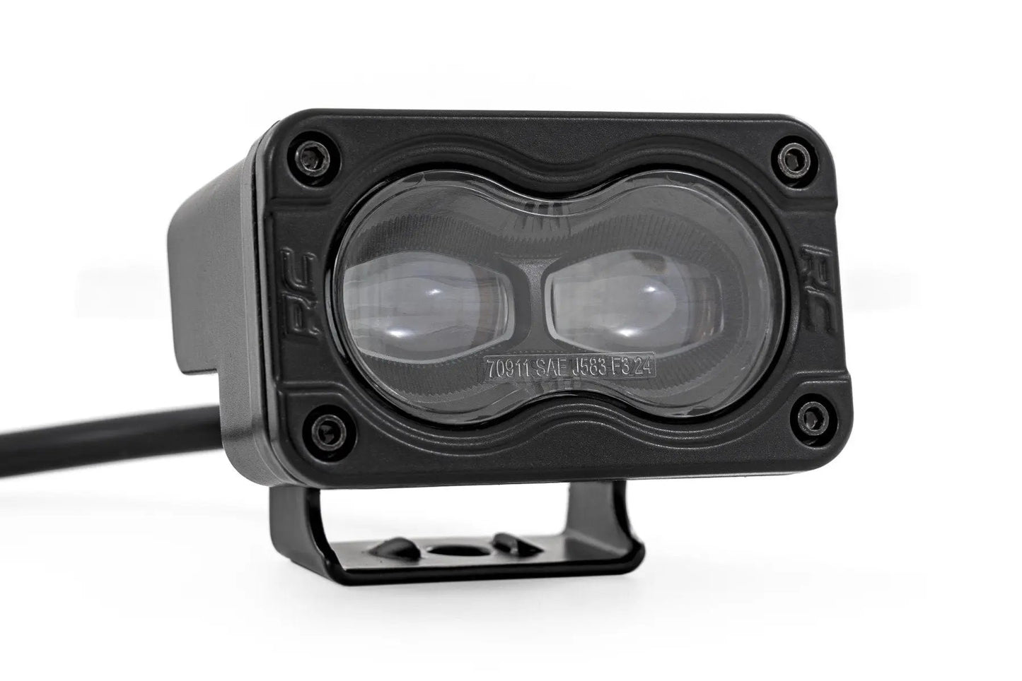 Rough Country 3x1.75 Inch Black Series LED Slim Aux | SAE Fog | Pair by Rough Country